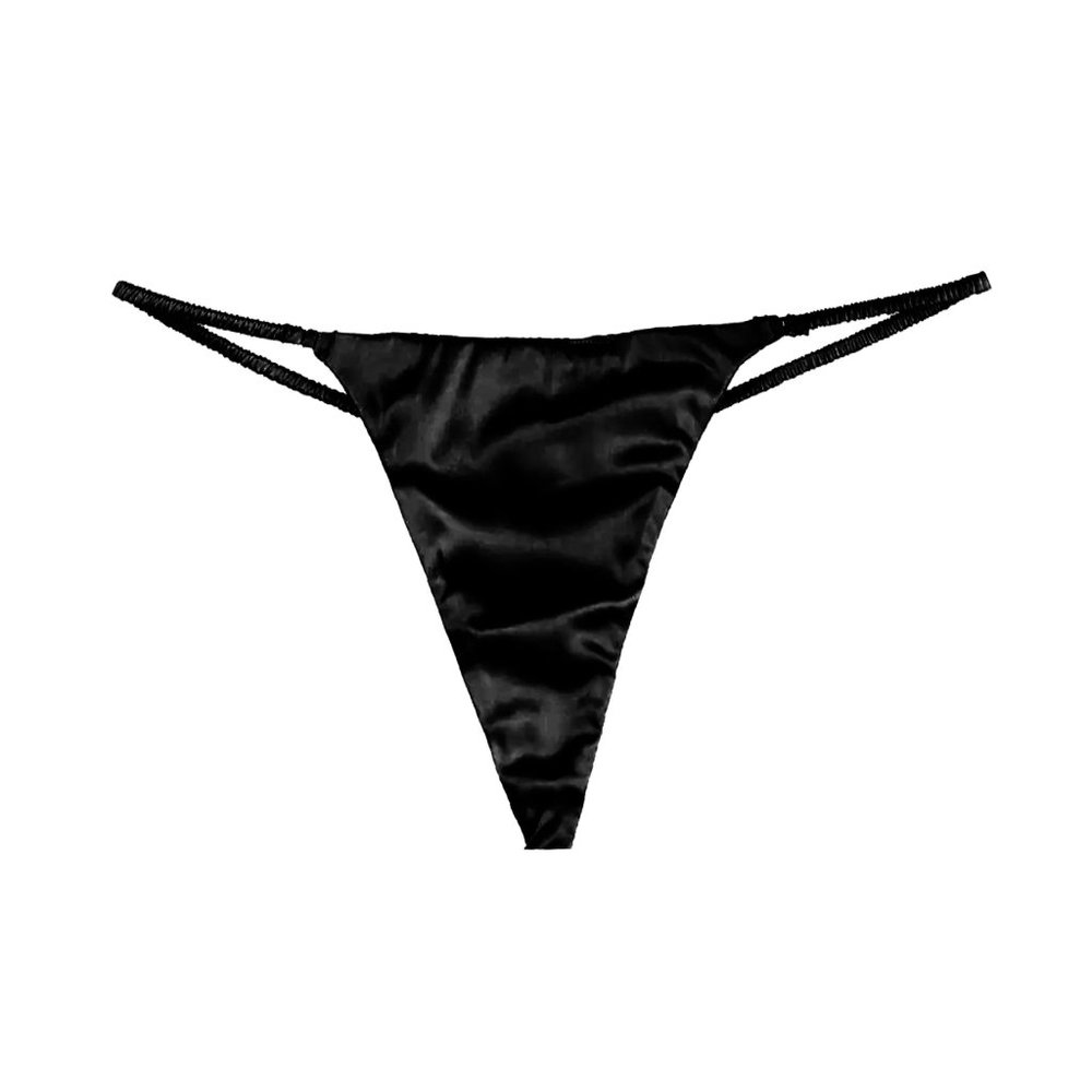 Fleur du Mal Luxe V String Black Size 2